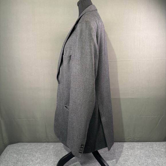 Hugo Boss Blazer Men’s 44L 100% Virgin Wool Ermenegildo Zegna Cloth Herringbone - Picture 2 of 16